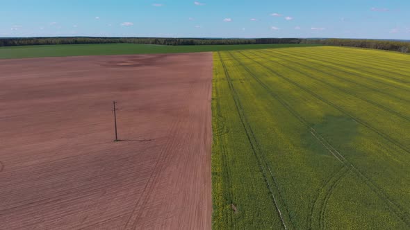 Aerial View of Different Agricultural Fields in the Countryside