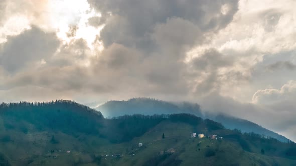 Clouds Are Passing Over The Mountain