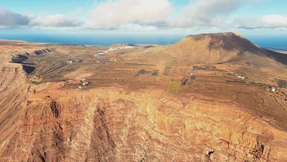 Aerial of Mirador Del Rio Viewpoint, Lanzarote