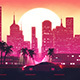 Outrun Retrowave City Skyline VJ Loop - VideoHive Item for Sale