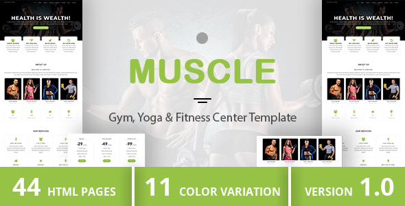 MUSCLE - Gym, Yoga & Fitness Center Template