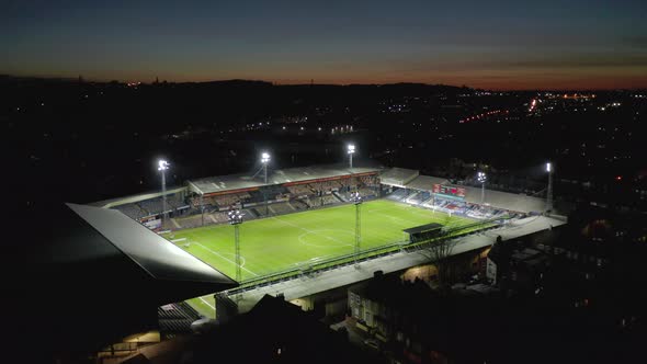 Luton Town Football Club Kenilworth Road Stadium at Night