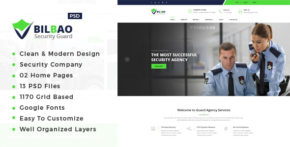 Bilbao - Security Company PSD Template