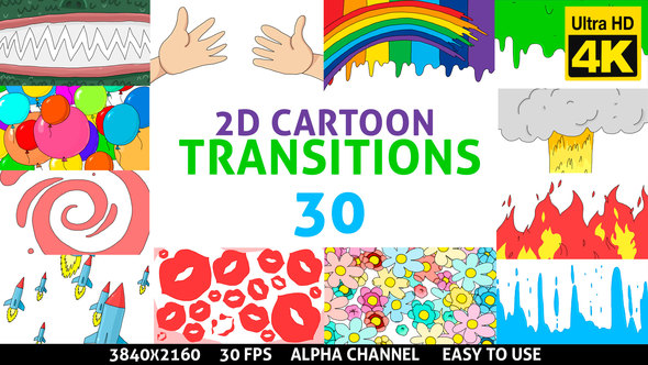 2D Cartoon Transitions Pack