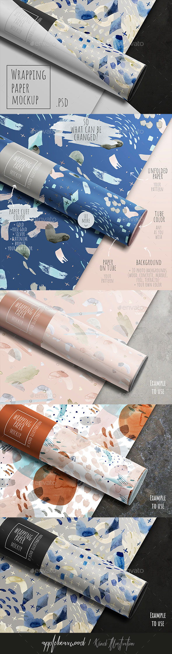 Download Wrapping Paper Mockup Graphics Designs Templates PSD Mockup Templates
