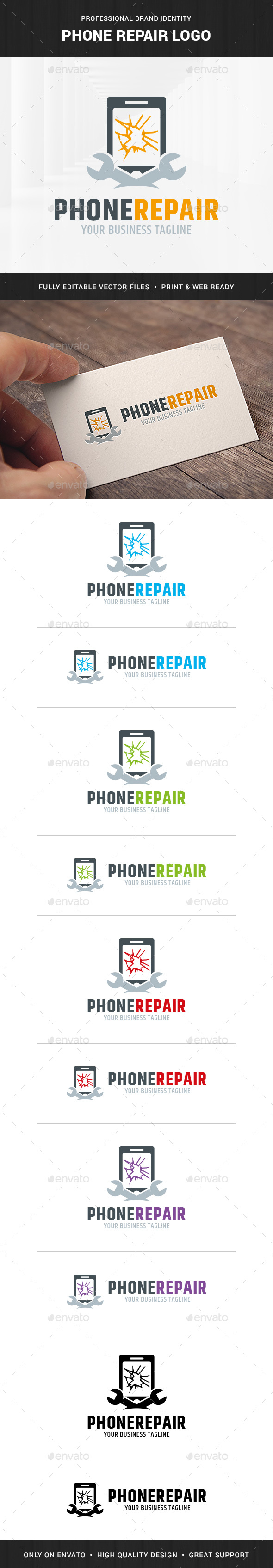 Phone Repair Service Logo Template