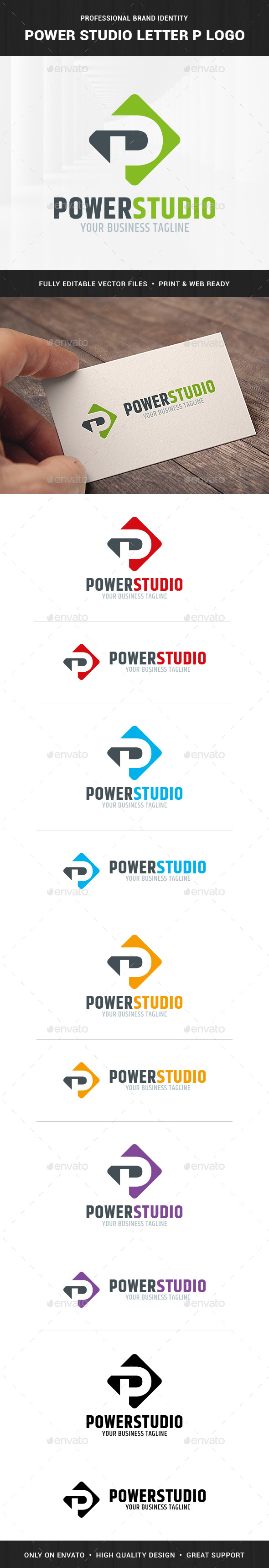 Power Studio - Letter P Logo Template