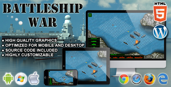 Battleship War - gra zręcznościowa HTML5