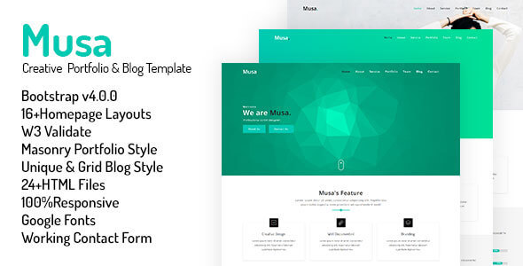 Musa Creative Portfolio & Blog Template