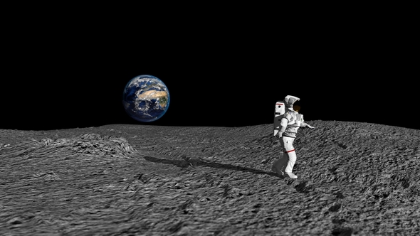 Astronaut Doing The Moonwalk And Dancing On The Moon