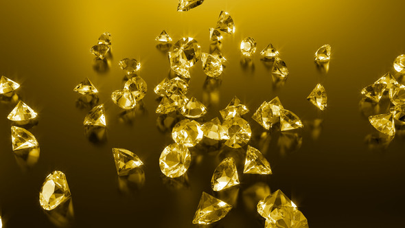 Golden Diamonds Falling On The Floor