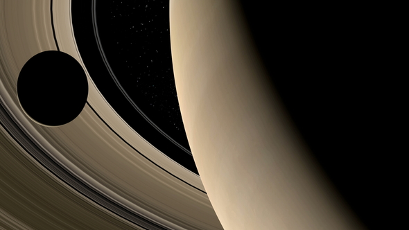 Moon or Satellite around Saturn Planet alt