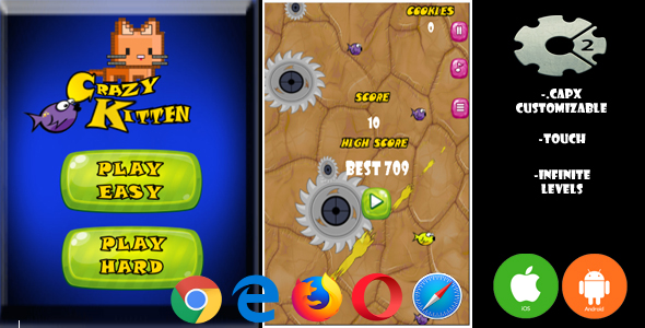 CRAZY KITTEN (HTML5,Android,IOS Capx C2 Touch)