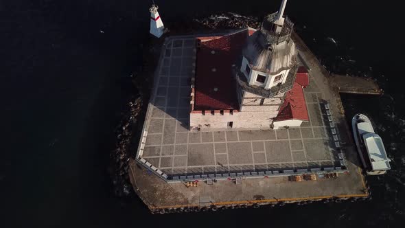 Aerial View of Maiden's Tower Istanbul