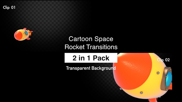 Cartoon Space Rocket Transitions Pack alt