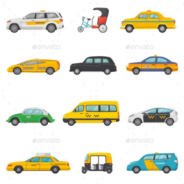 Taxi Vector Taxicab Transport and Yellow Car