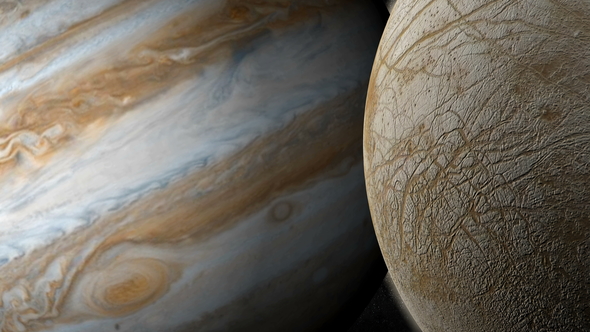 Europa and Jupiter Planet alt