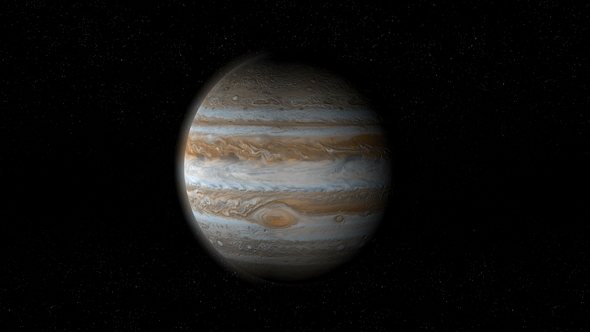 Jupiter Planet Rotating in the Outer Space