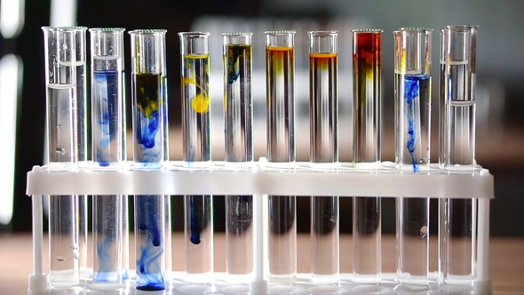 Laboratory Work on Mixing Reagents with Colors of Different Colors