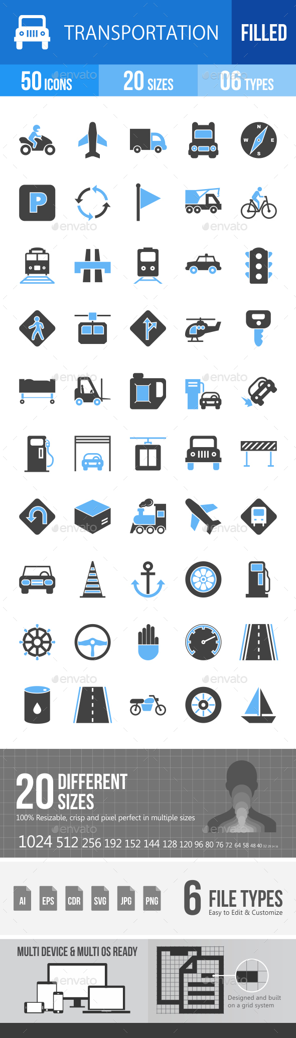 60 Banking Filled Blue & Black Icons