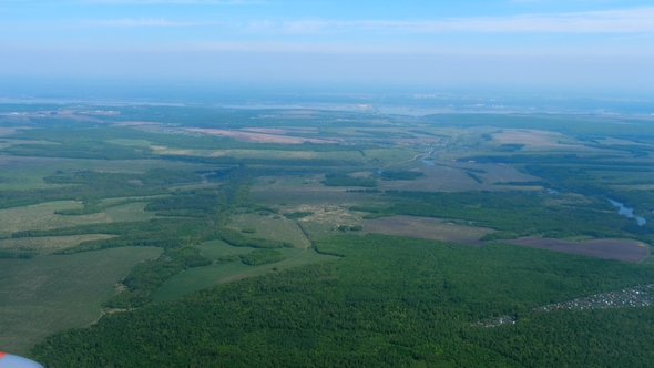 Aerial View From Descending Airplane