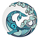 Whale with Water Round Decorative Element - GraphicRiver Item for Sale