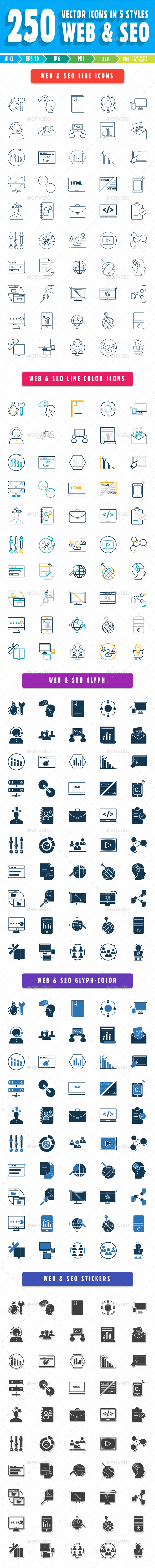 250 Web and SEO Icons Pack