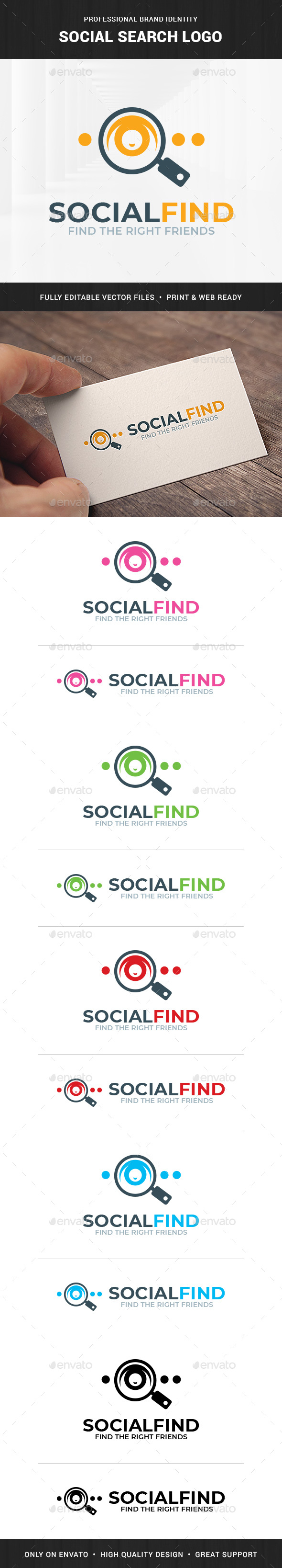 Social Search Logo Template