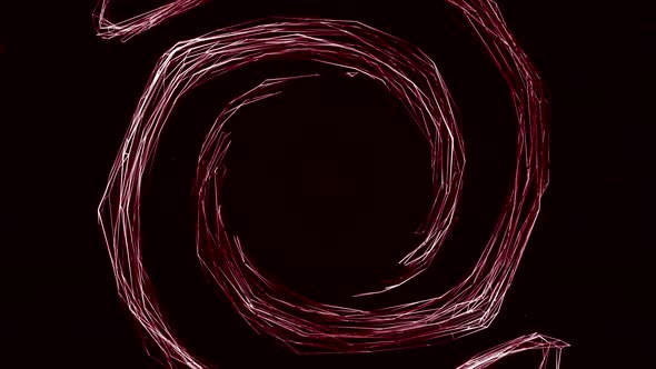 Abstract Drawn Sketch of a Spiral Rotating on a Black Background