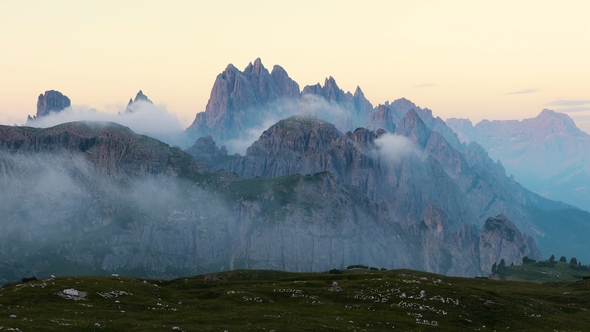 National Nature Park Tre Cime In the Dolomites Alps. Beautiful Nature of Italy.