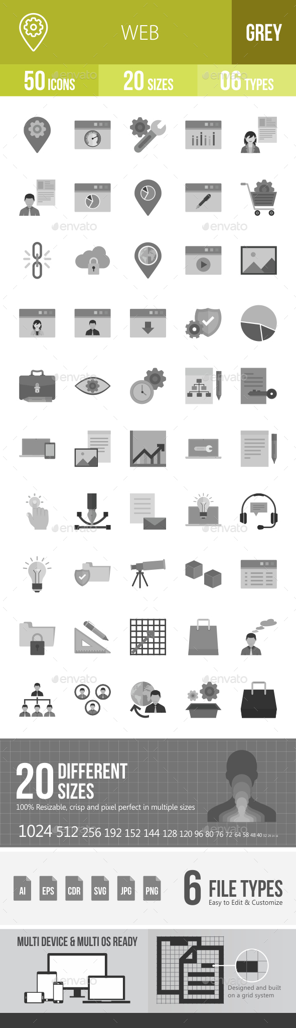 Web Greyscale Icons
