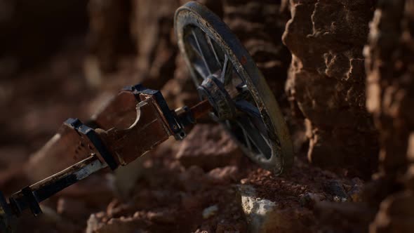 Ancient Historic Gun in the Stone Canyon