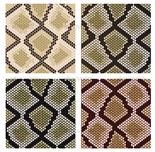 Set of snake skin patterns