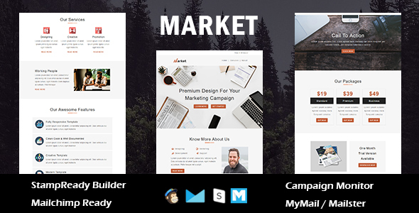 Market - Multipurpose Responsive Email Template With Online StampReady Builder Access