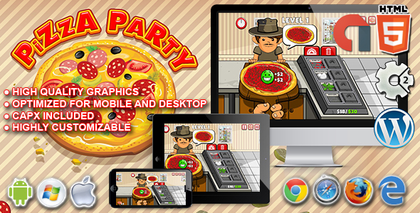 Pizza Party - gra HTML5 Construct 2