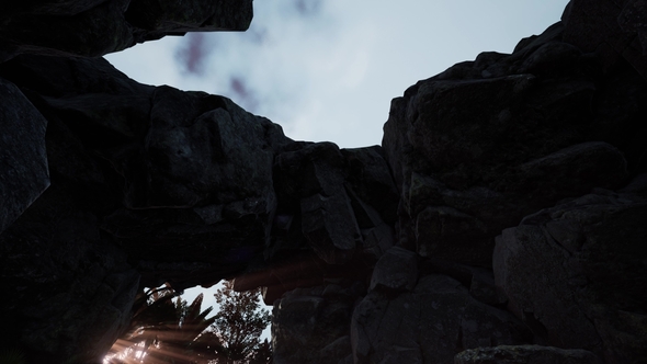 Sun Light Inside Mysterious Cave alt