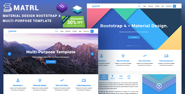 MATRL |  Bootstrap 4 Material Design Multipurpose Template