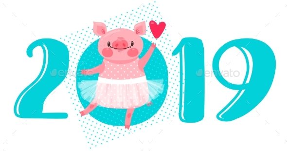 2019 Happy New Year Card Design
