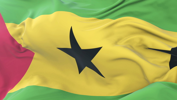 Flag of Sao Tome and Príncipe Waving