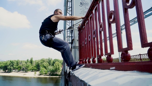 Guy on the Bridge with the Insurance