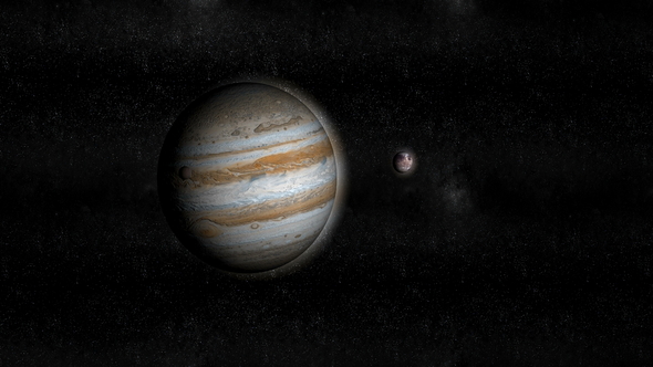 Ganymede and Jupiter Planet