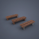 Wooden benches (low poly) - 3DOcean Item for Sale