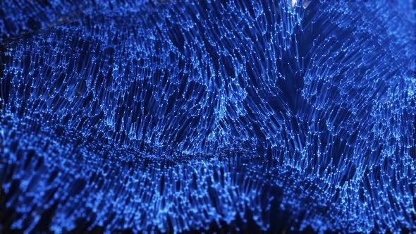 Abstract Phosphorescent Blue Wallpaper Waving Slowly