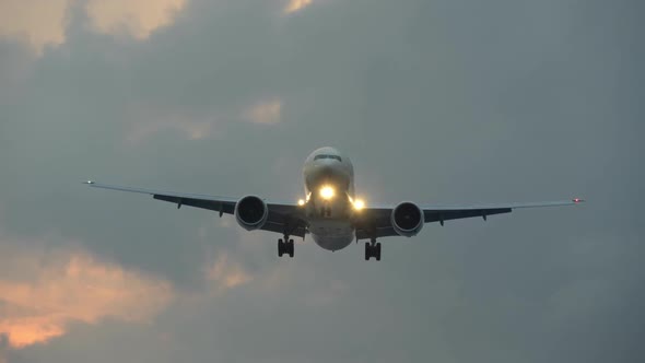 Plane Flies Overhead Before Landing