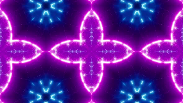 Rapidly Blink Neon Flower Kaleidoscope Loop 4K 04