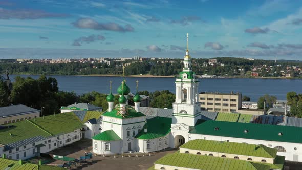 Aerial View of Ancient Gostiny Dvor in Kostroma