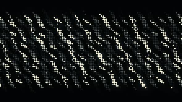 Monochrome pixelated pattern with waving particles