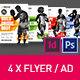 4x Fitness Universal Flyer/Ad/Poster Banner InDesign and Photoshop Template - GraphicRiver Item for Sale