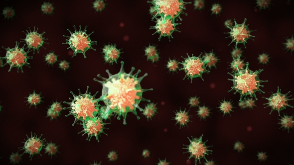 Green Viral Cells Moves in a Blood Stream alt