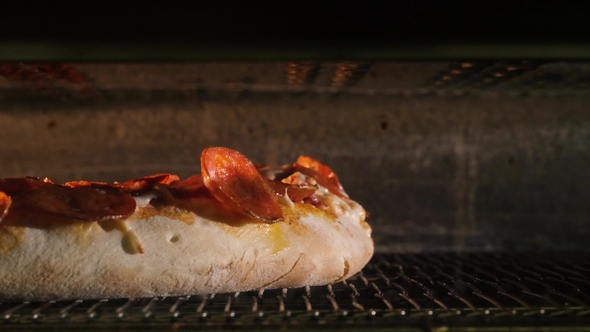 Cooking Italian Pizza in Hot Convection Oven